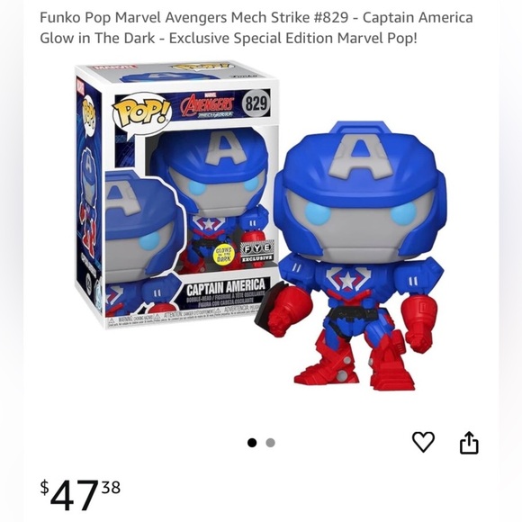Funko Pop! Marvel Avengers Mech Strike Captain America #829 Bobble-Head - Picture 7 of 7